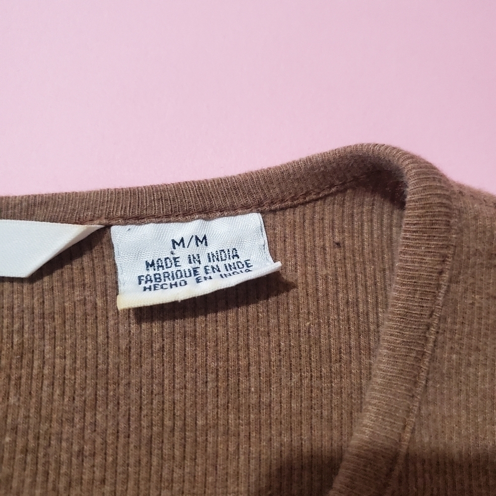 Tommy Hilfiger Olive Green Zip Up Knit Sweater - Picture 3 of 8